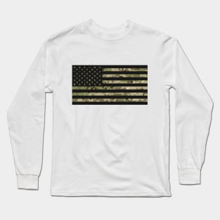 US Flag - Multicam Black Long Sleeve T-Shirt